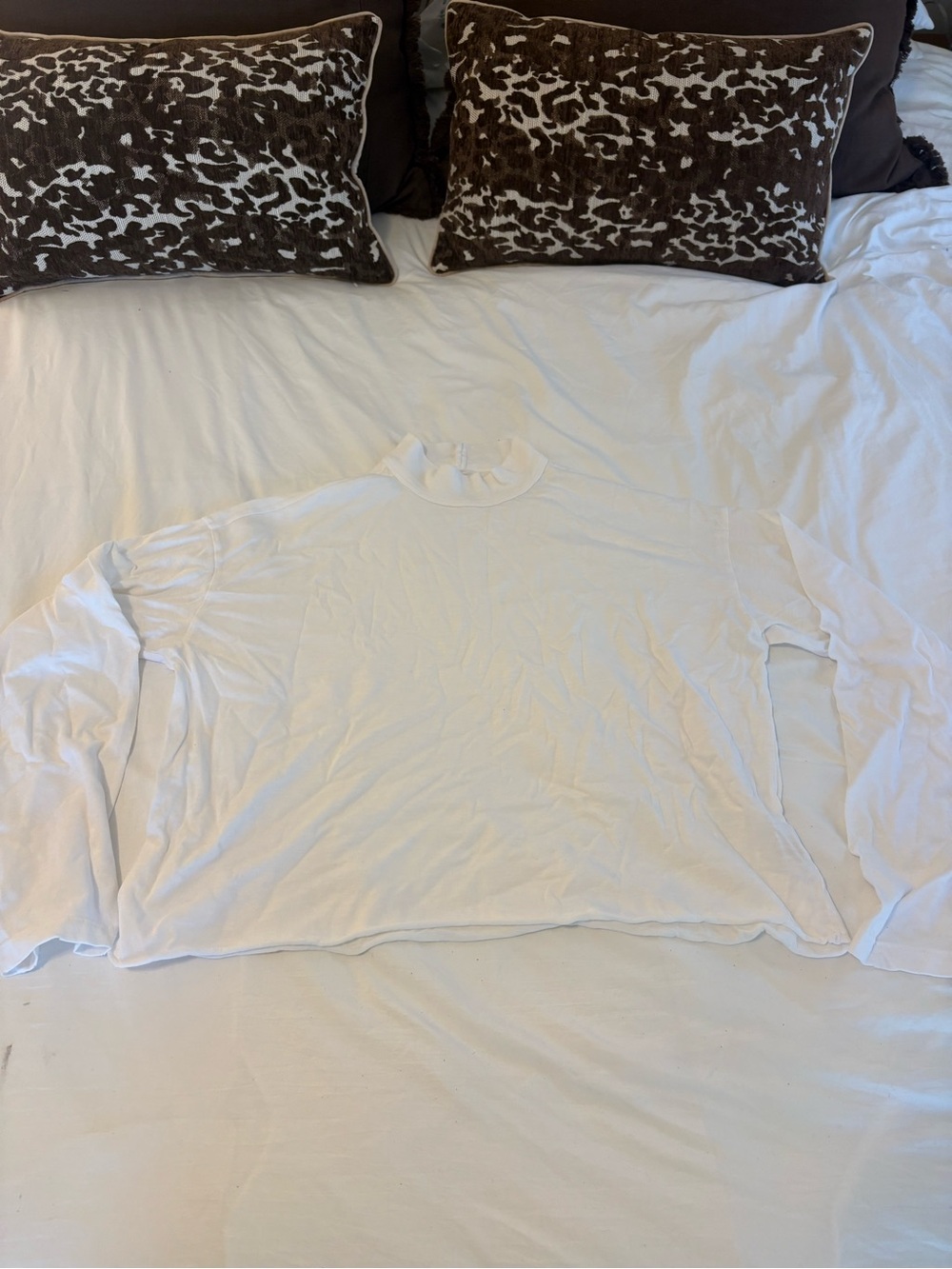 aerie White Long-Sleeve Mock Neck Tee for Men